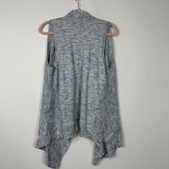 2/$30 WHBM Asymmetrical Hem Open Front Draped Cardigan Heather Gray XS #A0413 - Picture 4 of 8